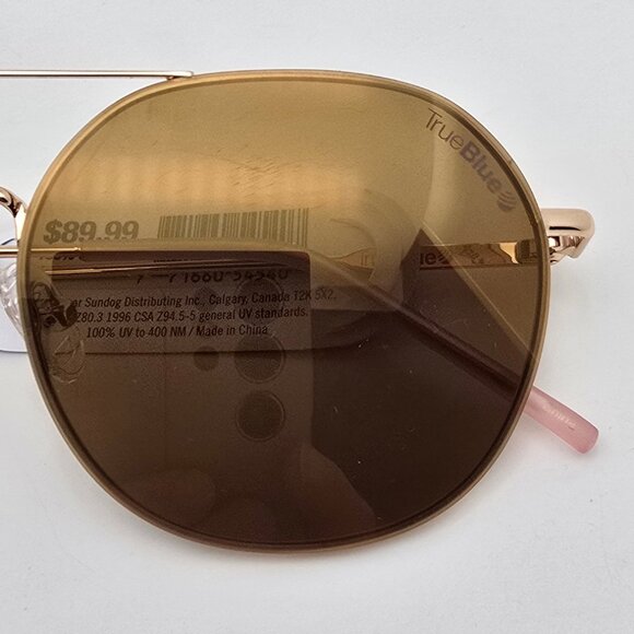 Paula Creamer Bliss Gold Frame Gold Mirror TrueBlue Lens Golf Aviator Sunglasses main image 9